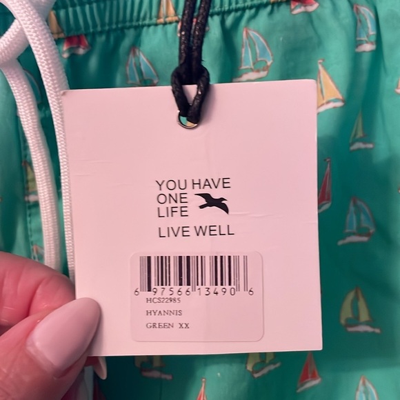 Henri Costa Costal XXL Hyannis Green Swim Short NWT Pockets - Picture 7 of 7